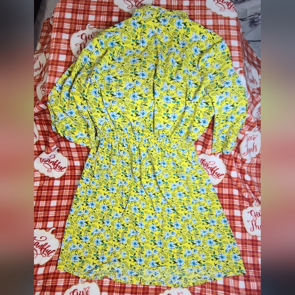 Women's Babydoll Dress - Yellow - Size L